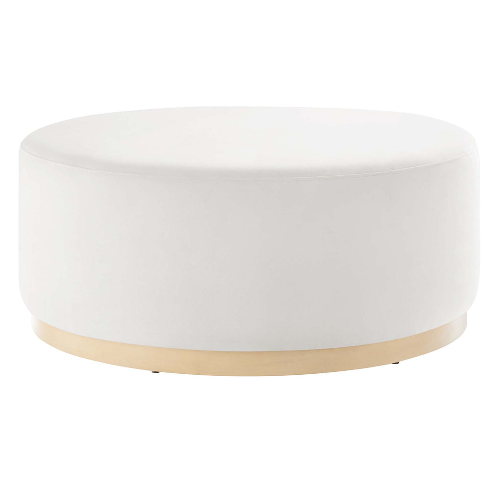 Modway Tilden Large 38" Round Performance Velvet Upholstered Ottoman  