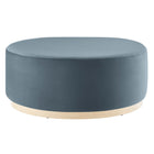 Modway Tilden Large 38" Round Performance Velvet Upholstered Ottoman  
