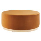 Modway Tilden Large 38" Round Performance Velvet Upholstered Ottoman  