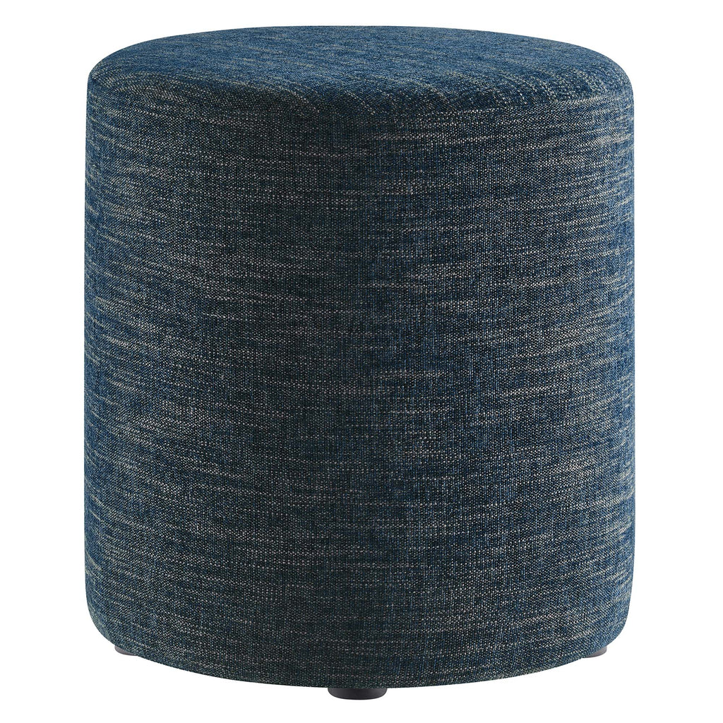 Modway Callum 16" Round Woven Heathered Fabric Upholstered Ottoman  