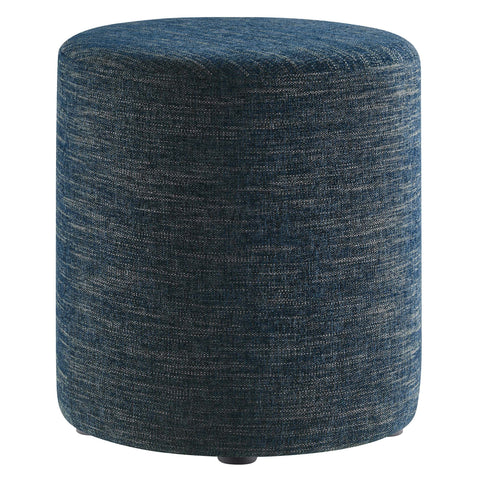 Modway Callum 16" Round Woven Heathered Fabric Upholstered Ottoman  