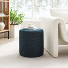 Modway Callum 16" Round Woven Heathered Fabric Upholstered Ottoman