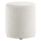 Modway Callum 16" Round Woven Heathered Fabric Upholstered Ottoman  