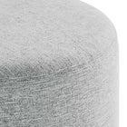 Modway Callum 16" Round Woven Heathered Fabric Upholstered Ottoman