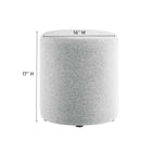 Modway Callum 16" Round Woven Heathered Fabric Upholstered Ottoman