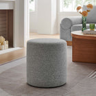 Modway Callum 16" Round Woven Heathered Fabric Upholstered Ottoman