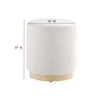 Modway Tilden 16" Round Performance Velvet Upholstered Ottoman