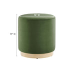 Modway Tilden 16" Round Performance Velvet Upholstered Ottoman