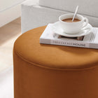 Modway Tilden 16" Round Performance Velvet Upholstered Ottoman