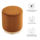 Modway Tilden 16" Round Performance Velvet Upholstered Ottoman