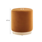 Modway Tilden 16" Round Performance Velvet Upholstered Ottoman
