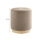 Modway Tilden 16" Round Performance Velvet Upholstered Ottoman