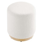 Modway Tilden 16" Round Sherpa Upholstered Ottoman