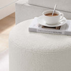 Modway Tilden 16" Round Sherpa Upholstered Ottoman