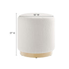 Modway Tilden 16" Round Sherpa Upholstered Ottoman
