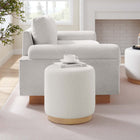 Modway Tilden 16" Round Sherpa Upholstered Ottoman