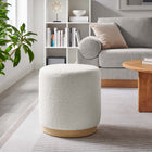 Modway Tilden 16" Round Sherpa Upholstered Ottoman
