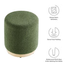 Modway Tilden 16" Round Sherpa Upholstered Ottoman