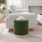 Modway Tilden 16" Round Sherpa Upholstered Ottoman
