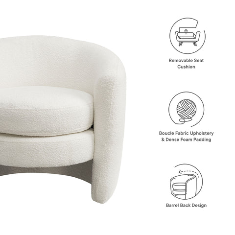 Modway Affinity Upholstered Boucle Fabric Curved Back Armchair  