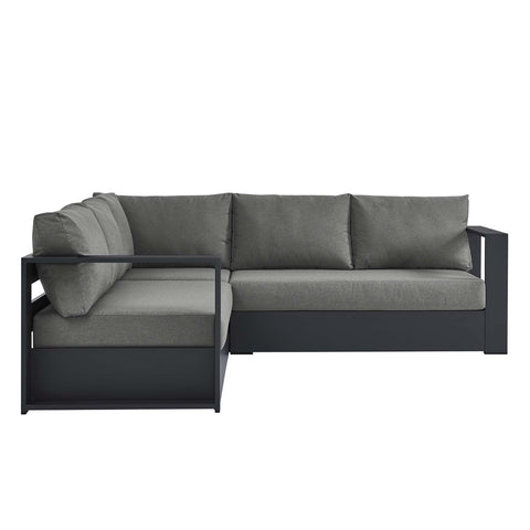 Modway Tahoe 3-Piece Outdoor Patio Powder-Coated Aluminum Sectional Sofa Set  