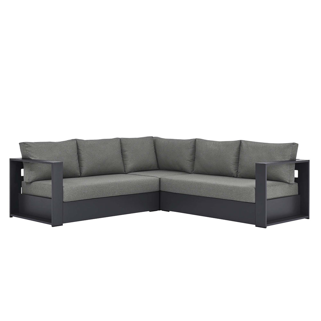 Modway Tahoe 3-Piece Outdoor Patio Powder-Coated Aluminum Sectional Sofa Set  