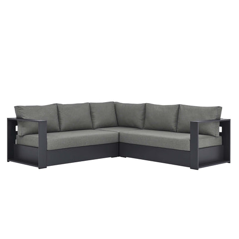 Modway Tahoe 3-Piece Outdoor Patio Powder-Coated Aluminum Sectional Sofa Set  