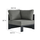 Modway Tahoe 3-Piece Outdoor Patio Powder-Coated Aluminum Sectional Sofa Set