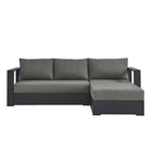 Modway Tahoe 2-Piece Outdoor Patio Powder-Coated Aluminum Right-Facing Chaise Sectional Sofa Set