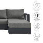 Modway Tahoe 2-Piece Outdoor Patio Powder-Coated Aluminum Right-Facing Chaise Sectional Sofa Set