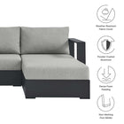 Modway Tahoe 2-Piece Outdoor Patio Powder-Coated Aluminum Right-Facing Chaise Sectional Sofa Set
