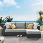 Modway Tahoe 2-Piece Outdoor Patio Powder-Coated Aluminum Right-Facing Chaise Sectional Sofa Set