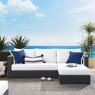 Modway Tahoe 2-Piece Outdoor Patio Powder-Coated Aluminum Right-Facing Chaise Sectional Sofa Set