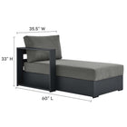 Modway Tahoe 2-Piece Outdoor Patio Powder-Coated Aluminum Left-Facing Chaise Sectional Sofa Set