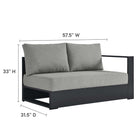 Modway Tahoe 2-Piece Outdoor Patio Powder-Coated Aluminum Left-Facing Chaise Sectional Sofa Set