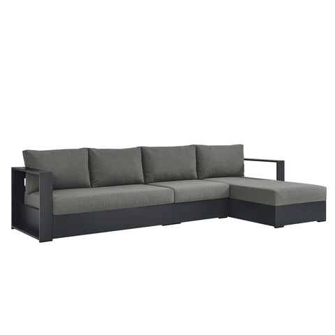 Modway Tahoe 3-Piece Outdoor Patio Powder-Coated Aluminum Right-Facing Chaise Sectional Sofa Set  