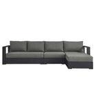 Modway Tahoe 3-Piece Outdoor Patio Powder-Coated Aluminum Right-Facing Chaise Sectional Sofa Set