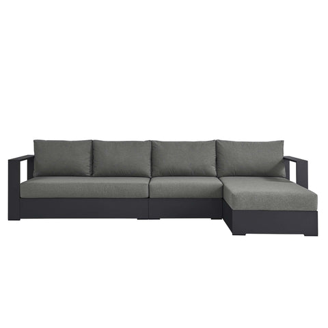 Modway Tahoe 3-Piece Outdoor Patio Powder-Coated Aluminum Right-Facing Chaise Sectional Sofa Set  
