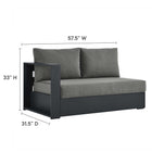 Modway Tahoe 3-Piece Outdoor Patio Powder-Coated Aluminum Right-Facing Chaise Sectional Sofa Set