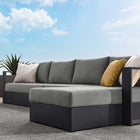 Modway Tahoe 3-Piece Outdoor Patio Powder-Coated Aluminum Right-Facing Chaise Sectional Sofa Set