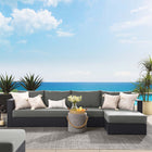 Modway Tahoe 3-Piece Outdoor Patio Powder-Coated Aluminum Right-Facing Chaise Sectional Sofa Set