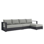 Modway Tahoe 3-Piece Outdoor Patio Powder-Coated Aluminum Right-Facing Chaise Sectional Sofa Set  