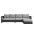 Modway Tahoe 3-Piece Outdoor Patio Powder-Coated Aluminum Right-Facing Chaise Sectional Sofa Set