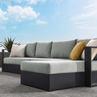 Modway Tahoe 3-Piece Outdoor Patio Powder-Coated Aluminum Right-Facing Chaise Sectional Sofa Set