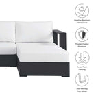 Modway Tahoe 3-Piece Outdoor Patio Powder-Coated Aluminum Right-Facing Chaise Sectional Sofa Set