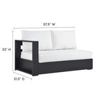 Modway Tahoe 3-Piece Outdoor Patio Powder-Coated Aluminum Right-Facing Chaise Sectional Sofa Set