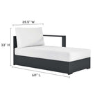 Modway Tahoe 3-Piece Outdoor Patio Powder-Coated Aluminum Right-Facing Chaise Sectional Sofa Set