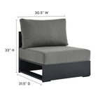 Modway Tahoe 3-Piece Outdoor Patio Powder-Coated Aluminum Left-Facing Chaise Sectional Sofa Set