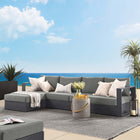 Modway Tahoe 3-Piece Outdoor Patio Powder-Coated Aluminum Left-Facing Chaise Sectional Sofa Set