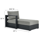 Modway Tahoe 3-Piece Outdoor Patio Powder-Coated Aluminum Left-Facing Chaise Sectional Sofa Set